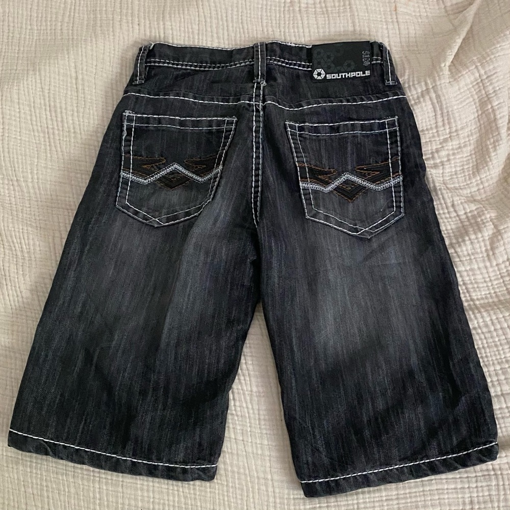 Vintage South Pole Mens Black Baggy Denim Shorts - Picture 3 of 5